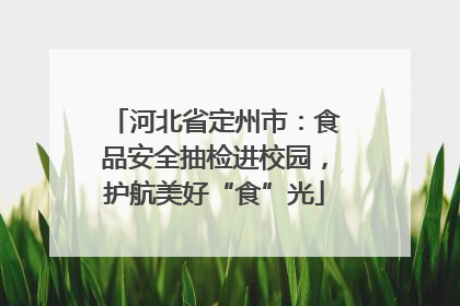 河北省定州市：食品安全抽检进校园，护航美好“食”光