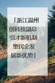 浙江温州创科技副总引才新机制 塑民企发展新优势