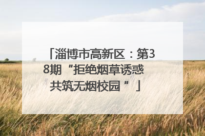 淄博市高新区：第38期“拒绝烟草诱惑 共筑无烟校园 ”