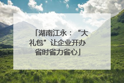 湖南江永：“大礼包”让企业开办省时省力省心