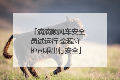 滴滴顺风车安全员试运行 全程守护司乘出行安全