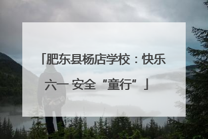 肥东县杨店学校：快乐六一 安全“童行”