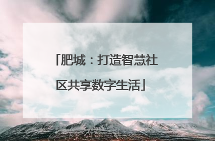 肥城：打造智慧社区共享数字生活