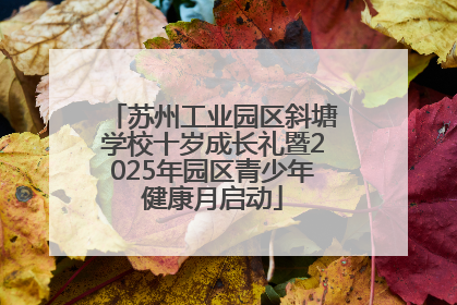 苏州工业园区斜塘学校十岁成长礼暨2025年园区青少年健康月启动