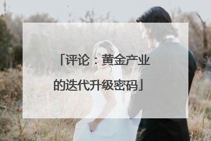 评论：黄金产业的迭代升级密码