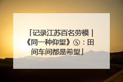 记录江苏百名劳模｜《同一种仰望》⑤：田间车间都是希望