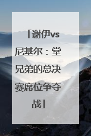 谢伊vs尼基尔：堂兄弟的总决赛席位争夺战