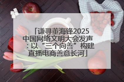 谦寻董海锋2025中国网络文明大会发声：以“三个向善”构建直播电商善意长河