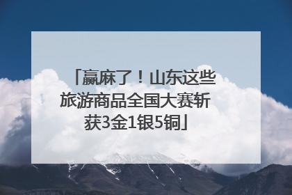 赢麻了！山东这些旅游商品全国大赛斩获3金1银5铜