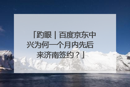 趵眼｜百度京东中兴为何一个月内先后来济南签约？