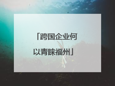 跨国企业何以青睐福州