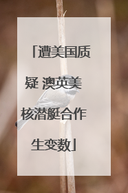 遭美国质疑 澳英美核潜艇合作生变数