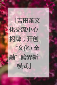 青田茶文化交流中心揭牌，开创“文化+金融”跨界新模式