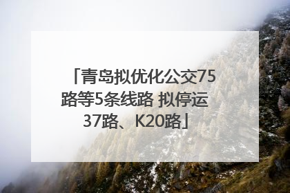 青岛拟优化公交75路等5条线路 拟停运37路、K20路