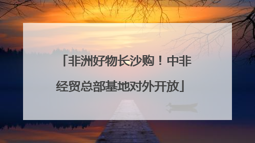 非洲好物长沙购！中非经贸总部基地对外开放
