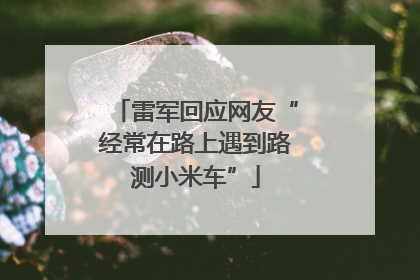 雷军回应网友“经常在路上遇到路测小米车”