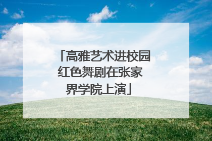 高雅艺术进校园 红色舞剧在张家界学院上演