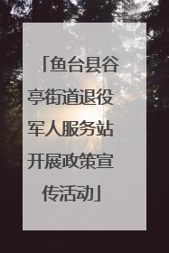 鱼台县谷亭街道退役军人服务站开展政策宣传活动