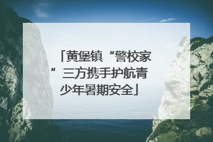 黄堡镇“警校家”三方携手护航青少年暑期安全