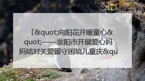 "向阳花开暖童心"——襄阳市开展爱心妈妈结对关爱留守困境儿童庆"六一"活动