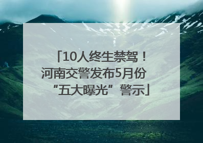 10人终生禁驾！河南交警发布5月份“五大曝光”警示