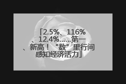 2.5%、116%、12.4%……第一、新高！“数”里行间感知经济活力