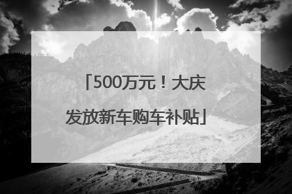 500万元！大庆发放新车购车补贴