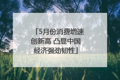 5月份消费增速创新高 凸显中国经济强劲韧性