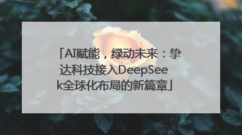 AI赋能，绿动未来：挚达科技接入DeepSeek全球化布局的新篇章